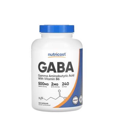 Nutricost Gaba With Vitamin B6 500 mg 240 Capsules