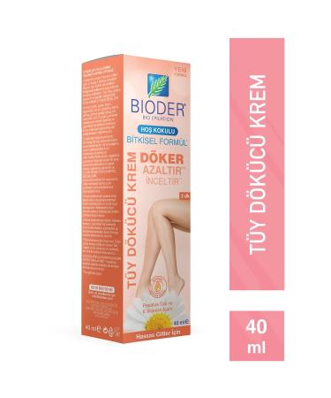 Bioder Hair Removal Cream - Sensitive Skin Chamomile Extract 40 ml Hair Reducing Effect