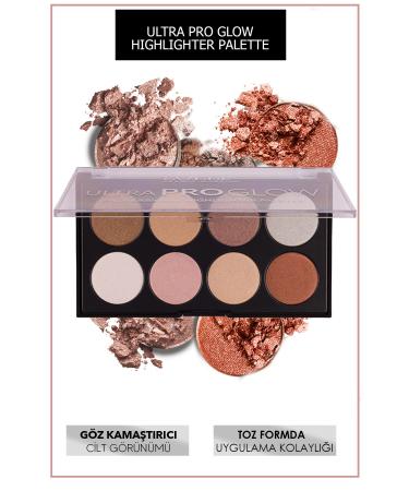Lollis 8 Color Highlighter Palette Ultra Pro Glow Professional Highlighter Palette