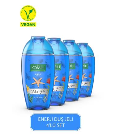 Komili Energy Vegan Travel Size Shower Gel Advantage Set - Fresh Scent - 4 X 200 ML