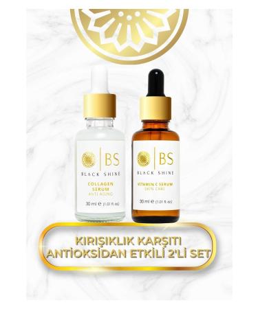 Black Shine BS Brightening Effective Anti-Wrinkle Set - Collagen Serum Vitamin C Serum -