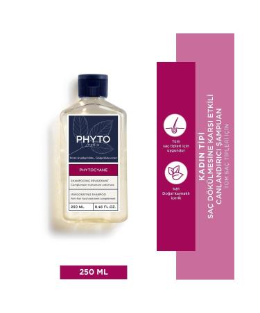 Phyto Phytocyane Invigorating Shampoo Effective Against Female Type Hair Loss Revitalizing Shampoo 250 ml