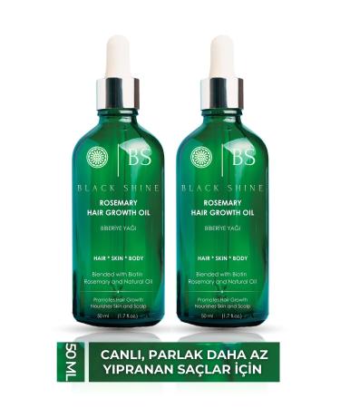 Black Shine BS Rosemary Oil Hair Care Set with Biotin for Hair Loss and Damaged Hair