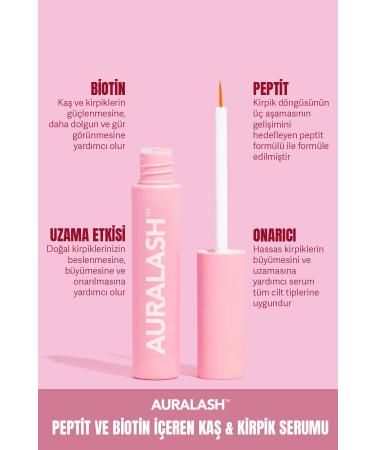 AURALASH Nourishing Strengthening Eyebrow & Eyelash Serum Containing 2 Peptides and Biotin
