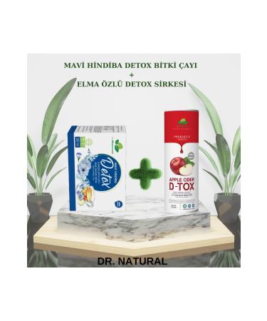 DRNATURAL Blue Chicory Detox Mixed Herbal Tea and Apple Extract Detox Vinegar 250 ml