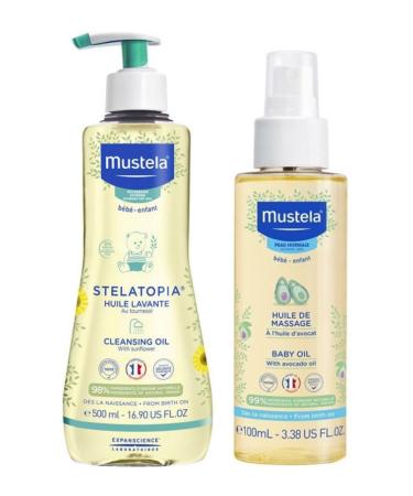Mustela Stelatopia Cleansing Oil 500 ml - Mustela Baby Care Massage Oil 100ml