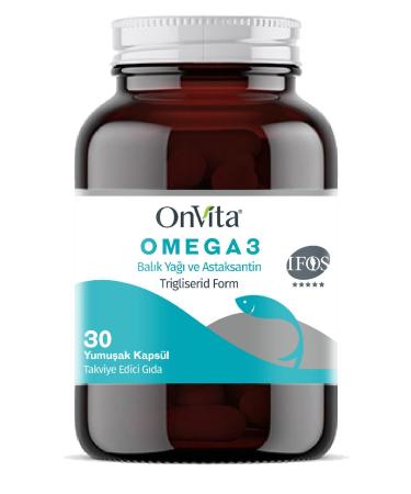 Onvita Omega 3 Fish Oil & Astanaanthin 30 Softgels - Buy Online on GoSupps.com
