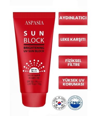 ASPASIA KOREA Anti-Stain Korean Sunscreen Cream That Moisturizes and Brightens the Skin 70g Spf 50 - Buy Online on GoSupps.com