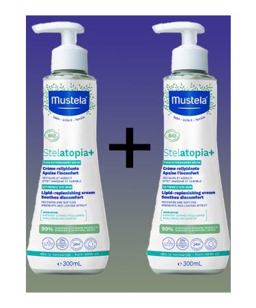 Mustela Stelatopia+ Lipid Regenerating Cream 300 ml X2