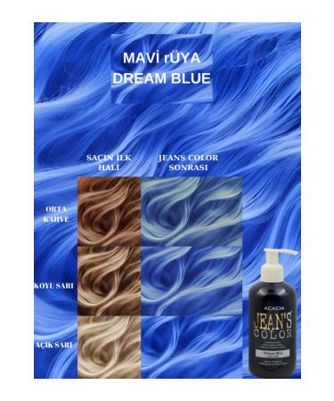 Acacia Jeans Color Ammonia-Free Water Based Hair Dye Dream Blue-blue Dream 250ml