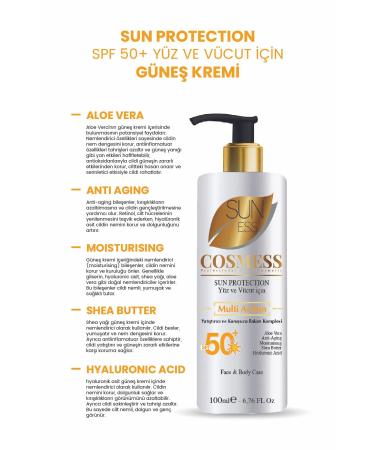 Cosmess Face and Body Whitening Cream and 50 Spf Sunscreen - High Protection Factor Sun Cream -100ml - Buy Online on GoSupps.com