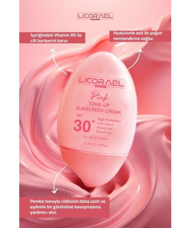 Licorael Dubai Pink Sunscreen Blue Light Protection Brightening Tone Equalizer Vitamin B5 Hyaluronic Acid Spf30 - Buy Online on GoSupps.com