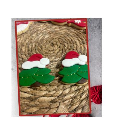 Mira's Hobbies Christmas Boutique Cookies with Pine Tree and Christmas Hat 20 Pieces Cookies