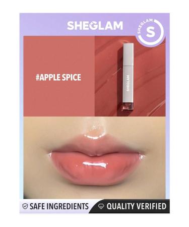 SHEGLAM Glaze Daze Lip Gloss-Apple Spice Shiny Tinted Lip Gloss High Gloss Finish Plumping Lip Care