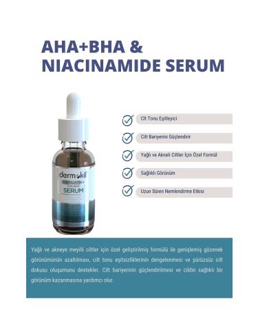Dermokil Exfoliating Aha+Bha Niacinamide Serum for Acne and Pimple Skin 30 ml - Buy Online on GoSupps.com