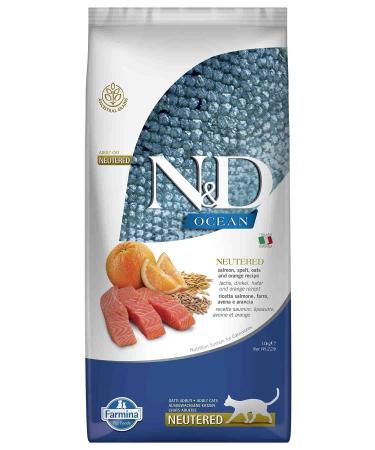 N & D Nd ocean low grain neutered cat 10kg salmon and orange neutered cat food