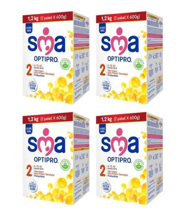 SMA Optipro Probiotic 2 Follow-On Milk 1200 Gr X 4 Pieces