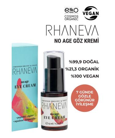 RHANEVA NO AGE Eye Cream Organic and Vegan Certified 15 ml