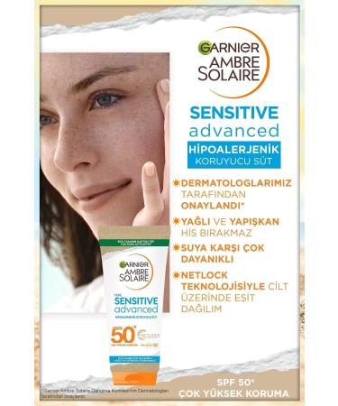 Garnier Ambre Solaire Sensitive Advanced Sun Protection Milk Gkf50-200 ..ml - Buy Online on GoSupps.com