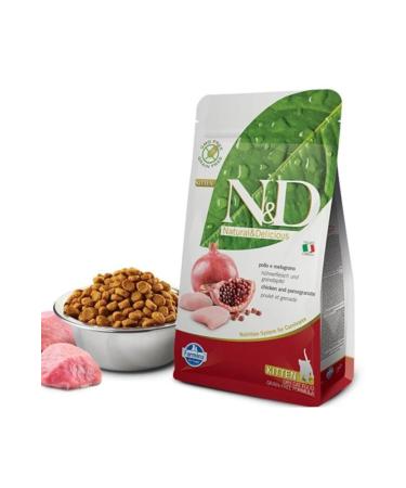 N & D Grain Free Chicken & Pomegranate Kitten Pregnant Nursing Cat Food 1.5 Kg