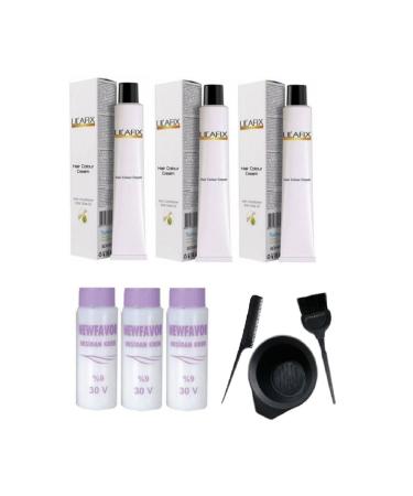 Lilafix 9.0 Yellow 3-Pack Cream Tube Paint - 60 Ml (3 Liquids) + Coloring Kit