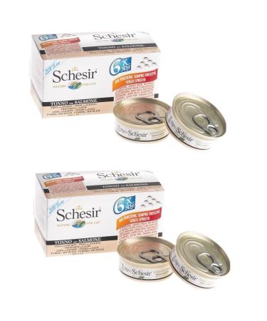 Schesir Multipack Tuna and Salmon Cat Canned Food 6 X 50 Gr 2 Eco Package