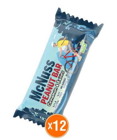 Mcnuss Raisin and Cinnamon Peanut Vegan Bar 40 gr X 12 Pack