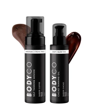 Bodyco Cacao Tanning Oil - Intensive Tanning Cocoa Butter - Self Tanning Mousse - Bronzing Foam