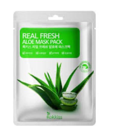 rokkiss 5x Aloe Face Mask-Korean Product Aloe Vera Nourishing and Moisturizing Face Mask (5 PCS)