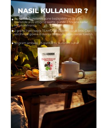 TEAMOOD Onka Farma Elder Hibiscus Tea - Hibiscus Black Elderberry Herbal Tea - 50 gr - Buy Online on GoSupps.com