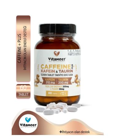 Vitamost Caffeine Energy Taurine L-theanine Green Tea Extract (CAFFEINE) Power and Performance 60 Tablets