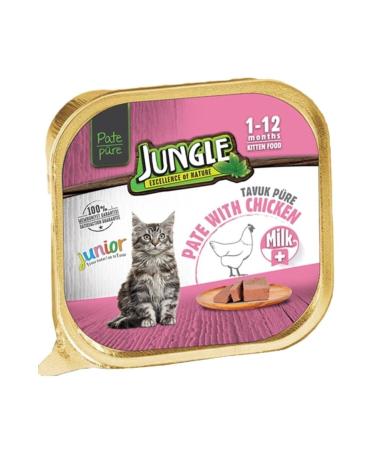 Jungle Pate / paste Milk Chicken Kitten Cat Food 100 Gr X 6 Pieces