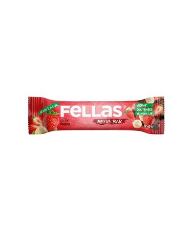 Fellas Fruit Bar - Strawberry and Hazelnut 35g x 12 Pieces - Buy Online on GoSupps.com