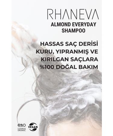 RHANEVA Almond Everyday Shampoo For Dry and Damaged Hair Organic and Vegan 400 ml - Buy Online on GoSupps.com