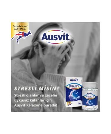 Ausvit Relaxone Stress & Sleep Support - Stress & Sleep Formula with Valerian and 5-htp 30tb - Buy Online on GoSupps.com