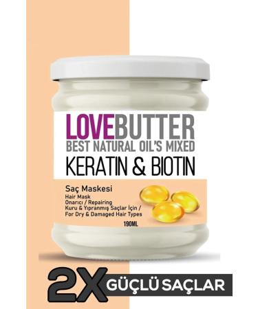 LOVE BUTTER Keratin & Biotin Repair Hair Mask for Dry and Damaged Hair 190ml
