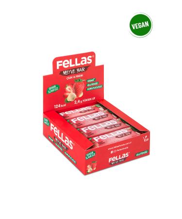 Fellas Fruit Bar - Strawberry and Hazelnut 35g x 12 Pieces