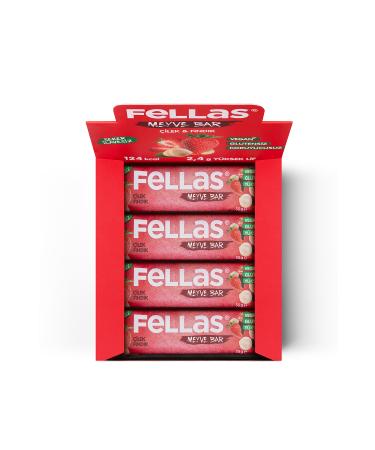 Fellas Fruit Bar - Strawberry and Hazelnut 35g x 12 Pieces - Buy Online on GoSupps.com
