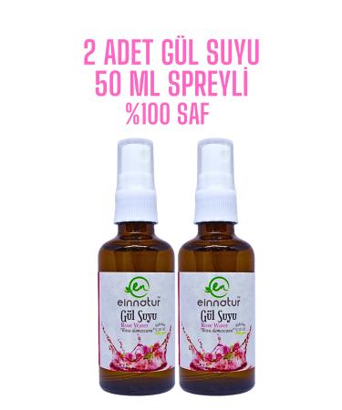 EinNatur Rose Water 0 Pure Rosa Damascena Hydrosol Natural Oil Rose Water 2 Pieces 50 ml