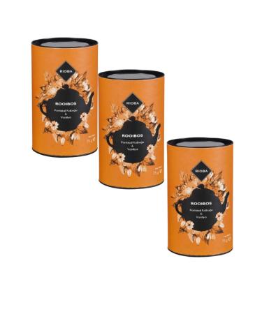 Rioba 3-PACK ORANGE PEEL & VANILLA TEA 75GR ROOIBOS