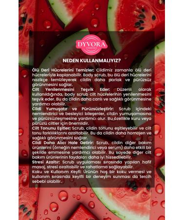DYVORA COSMETICS Body Peeling Moisturizing Nourishing Purifying Watermelon Extract Body Scrub 300 gr - Buy Online on GoSupps.com
