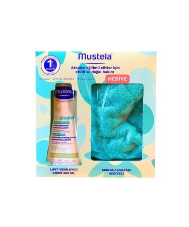 Mustela Stelatopia Lipid Replenishing Cream 300 ml with Makeup Bag Gift