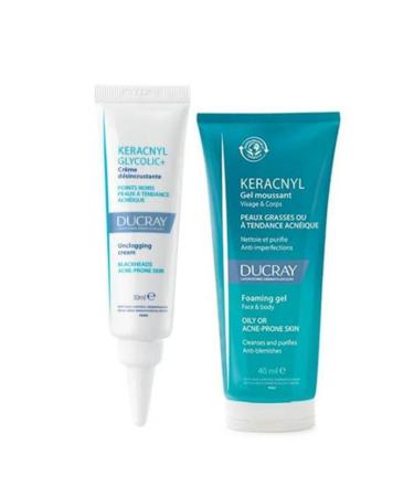 Ducray Keracnyl Glycolic Cream 30 ml Keracnyl Gel 40ml Gift