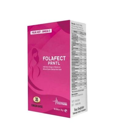 Effect Pharma Folafect Prntl Folic Acid Omega 3 Vitamin and Mineral Supplementary Food 30 Capsules