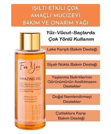 For You Gold Multi-Purpose Miraculous Care and Repair Oil with Shine Effect 100ml (For face-body-hair) Skin Care Oil - Buy Online on GoSupps.com