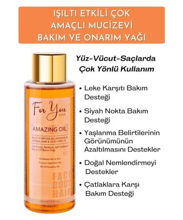 For You Gold Multi-Purpose Miraculous Care and Repair Oil with Shine Effect 100ml (For face-body-hair) Skin Care Oil - Buy Online on GoSupps.com