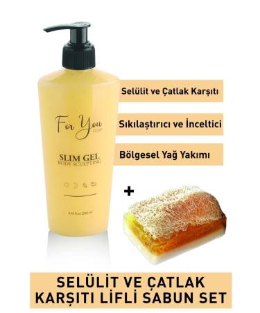 For You Gold Slim Gel Slimming - Firming - Fat Burning - Anti-Stretch and Cellulite Cream & Pumpkin Fiber Soap - Buy Online on GoSupps.com