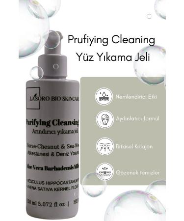 Lasoro Bio Skincare Lab Prufying Cleaning Face Wash Gel with Organic Marine Collagen - Buy Online on GoSupps.com