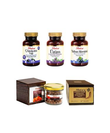 Balen Blaen Red Korean Ginseng- Black Cumin Oil Cap- Grape Seed Cap Blueberry Cap - Reishi Mushroom