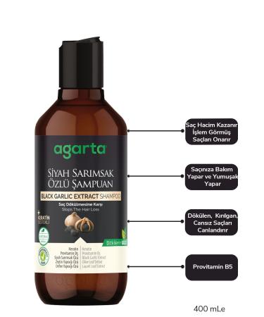 Agarta Natural Anti Hair Loss Black Garlic Shampoo 400 ml - Buy Online on GoSupps.com